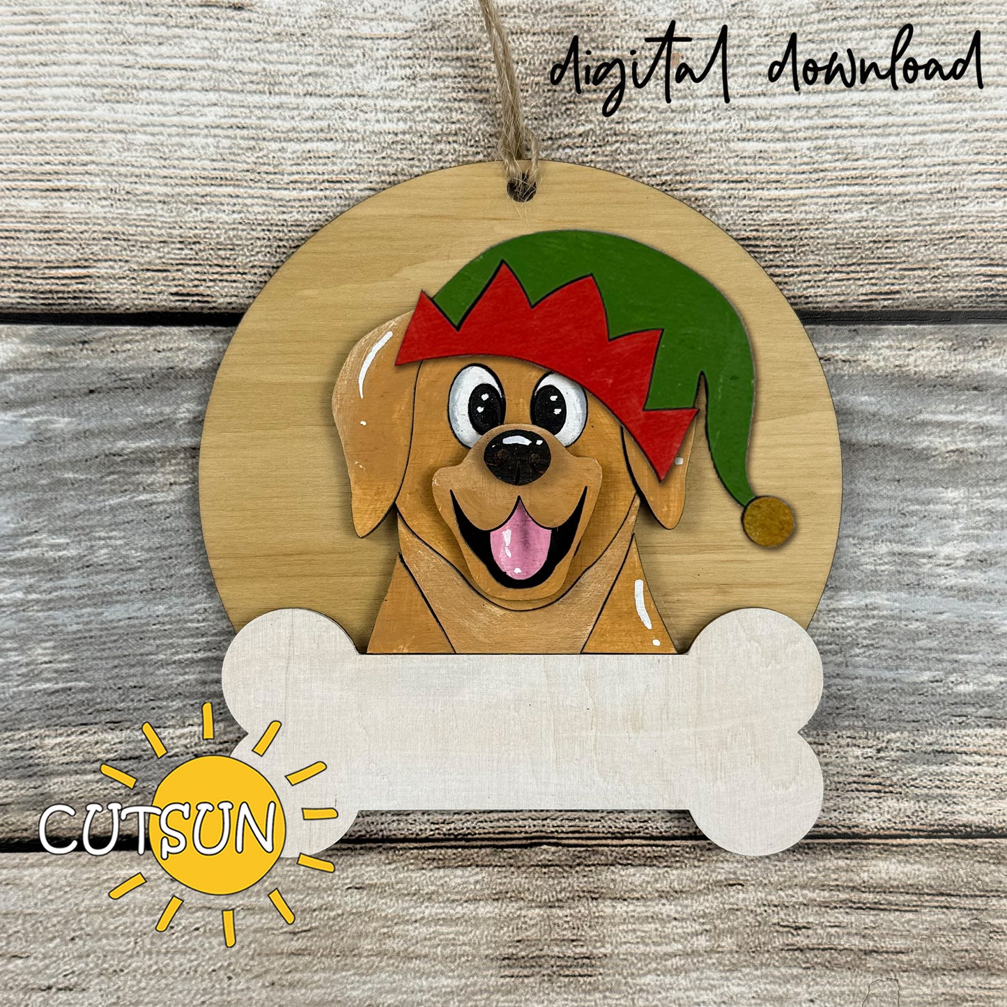 Labrador Retriever Christmas Ornament Bundle | Laser Cut Dog Bone Ornaments | Personalized Pet Holiday SVG Files (Copy)