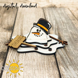 Melted Snowman svg Mix and Match Make your own Snowman Winter shelf decor Laser cut file