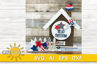 4th of July Add-on for the Interchangeable House and Fence Shelf decor SVG FILE