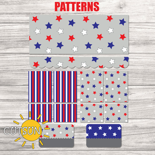 Fourth of July SVG Add-on for Interchangeable camper SVG | Patriotic shelf decor | Laser cut file