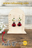 Ladybug Earring SVG | Floral Spring Earrings Svg | Laser jewelry template