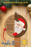 Santa Tracker ornament SVG Laser Cut File Christmas ornament svg