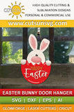 Easter Door hanger SVG Easter Bunny door hanger Glowforge svg Laser cut files