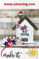 4th of July Add-on for the Interchangeable House and Fence Shelf decor SVG FILE