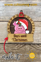 Christmas Pig Countdown SVG Laser Cut File