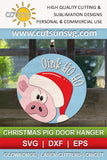 Christmas Pig door hanger SVG laser cut file