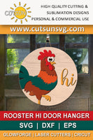 Rooster hi door hanger SVG