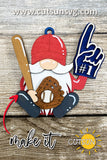 Baseball gnome Ornament SVG Laser cut file Baseball SVG Gnome svg Car charm svg