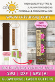 Mother's day porch sign add-on with a free Interchangeable Porch leaner SVG Floral vertical porch sign SVG Porch decor Laser cut file