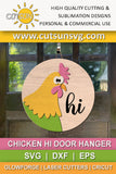 Chicken hi door hanger SVG