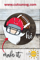 Interchangeable Round Gnome door hanger SVG Football Add-on Gnome Hi Door hanger svg Glowforge SVG Laser cut file