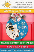Melted snowman with snowflakes and the words Let it snow - SVG digital download