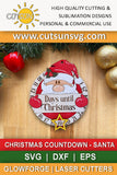 Santa Christmas countdown SVG file for laser cutters with a rotating outer wheel
