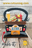 King of the grill Add-on for Interchangeable Farmhouse Truck / Garden Wheelbarrow SVG Laser cut file