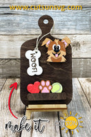 Dog Woof Add-on and Interchangeable Cutting board decor SVG