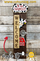 Welcome to our Farmhouse Dairy Cow vertical porch leaner Laser cut file