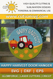 Happy Harvest door hanger SVG | Fall door sign svg Laser cut file Cricut SVG