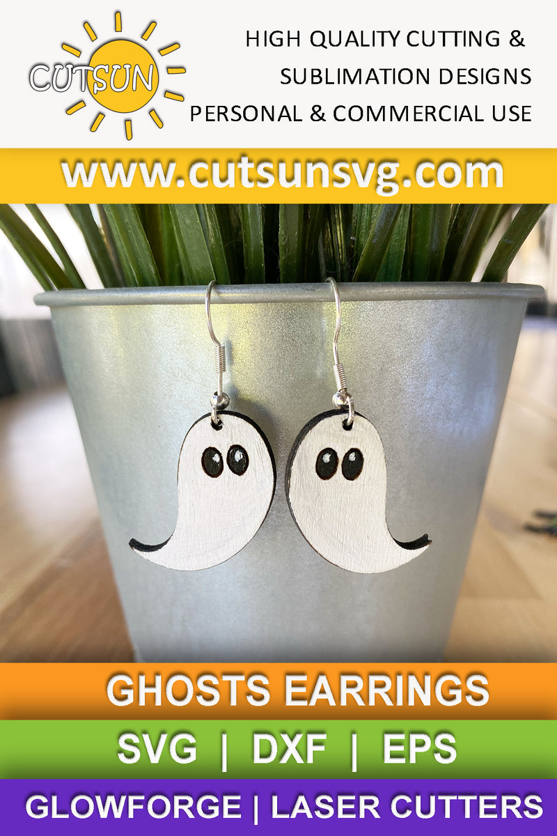 Ghost Earrings SVG Halloween earrings svg Laser earrings svg Glowforge ...