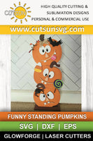 Funny standing Halloween pumpkins SVG