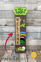 St Patricks day porch sign add-on with a free Interchangeable Porch leaner SVG included Glowforge SVG Laser cut file