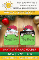 Santa gift card holder SVG | Christmas gift card holder SVG | Laser cut file Glowforge SVG