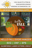 Fall door hanger SVG | Pumpkin door hanger SVG | Hello fall door sign svg