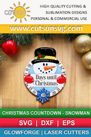 Snowman Christmas countdown ornament SVG digital download for use with laser cutters