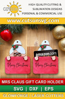 Mrs Claus gift card holder SVG