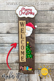 Merry Christmas porch sign add-on with a free Interchangeable Porch leaner SVG Gnome svg vertical porch sign Christmas decor Laser cut file