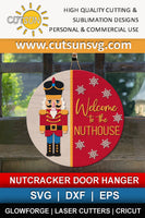 Welcome to the nuthouse door hanger with a nutcracker and snowflakes digital download
