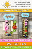 Aloha porch sign add-on with a free Interchangeable Porch leaner SVG Tropical vertical porch sign SVG Summer porch decor Laser cut file