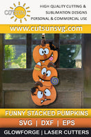 Funny Halloween pumpkins door hanger SVG