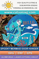Spooky Mermaid door hanger SVG