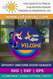 Spooky unicorn door hanger SVG