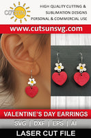 Daisy and heart digital download for dangle earrings