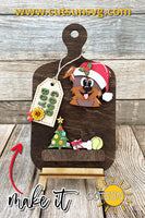 Christmas Dog Puppy Add-on and Interchangeable Cutting board decor SVG