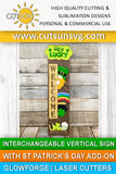 St Patricks day porch sign add-on with a free Interchangeable Porch leaner SVG included Glowforge SVG Laser cut file