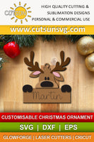 Customisable Reindeer ornament SVG digital download