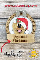 Christmas Golden Retriever Countdown SVG Laser Cut File