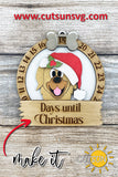 Christmas Golden Retriever Countdown SVG Laser Cut File