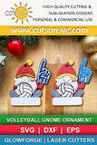 SVG digital download for a Volleyball gnome ornament