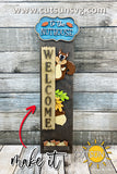 Welcome to the Nuthouse porch sign add-on with a free Interchangeable porch leaner SVG Whimsical Squirrel vertical sign SVG Laser cut file