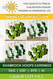 Shamrock hoops St Patrick's day earrings svg bundle