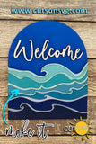 Beach Door Hanger SVG Laser Cut File Welcome Sign svg Beach Leaning Sign Waves SVG Ocean SVG Beach svg Cricut svg Glowforge Files