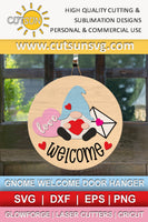 Gnome door hanger digital download for use with laser cutters and Cricut / Silhouette craft cutting machines