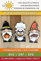 Pilgrim gnomes car charms svg bundle