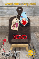 Valentine's day Gnome Cutting board Interchangeable decor Laser cut file