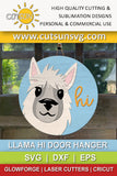 Llama hi door hanger SVG | Llama welcome sign SVG