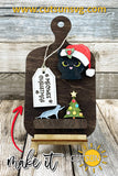 Christmas cat Add-on and Interchangeable Cutting board decor SVG