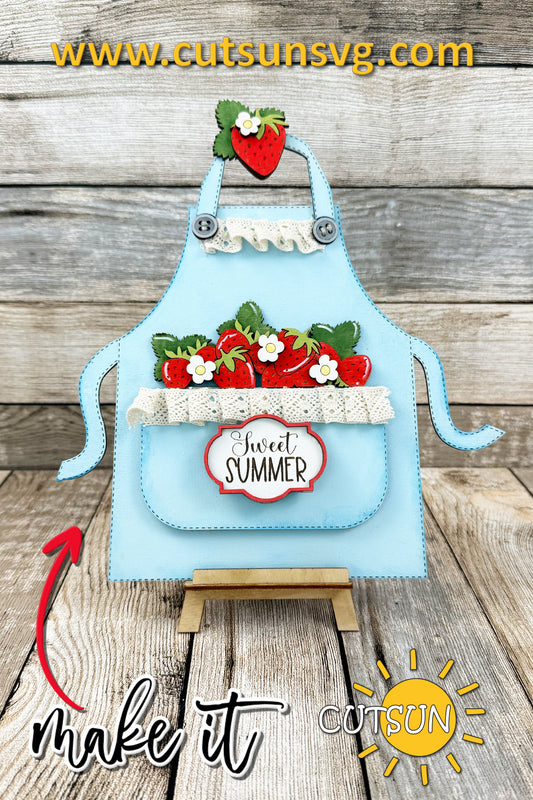Sweet Summer Add-On for Interchangeable Apron shelf sitter SVG Laser Cut File